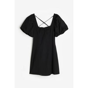 H&M Divided Black Puff Sleeve Mini Dress Size L